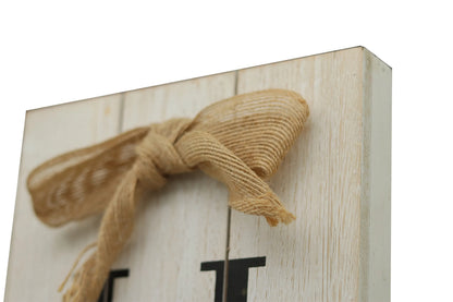 Wooden Home Plaque with Green Wreath – Large Farmhouse Wall Hanging Sign for Living Room, Mantel & Entryway Décor