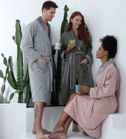 Men’s Plush Lined Double Layer Microfiber Robe – Soft Warm Bathrobe for Home, Spa & Relaxation