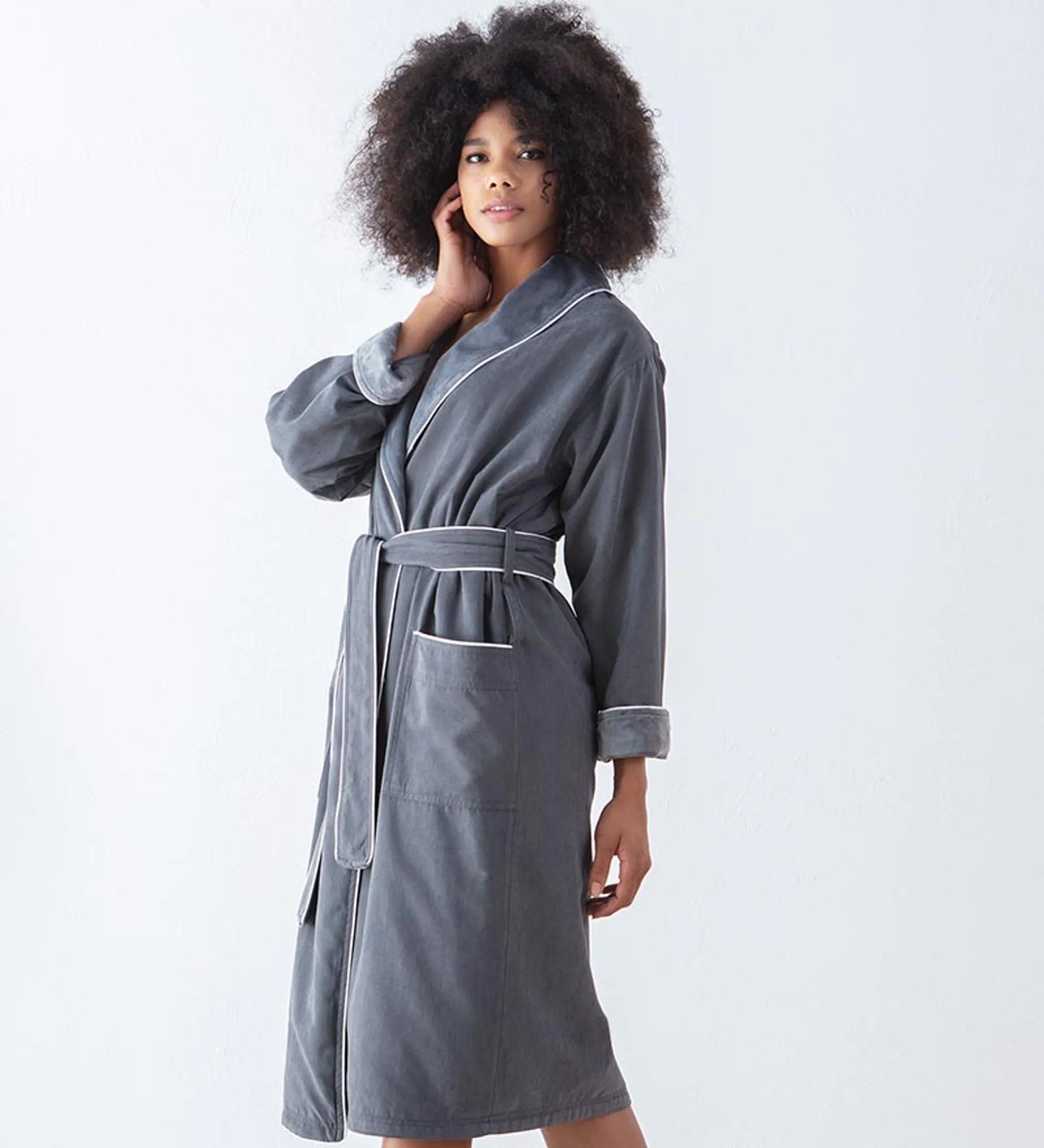 Women’s Plush Microfiber Spa Robe – Soft Cozy Bathrobe for Home, Spa & Relaxation