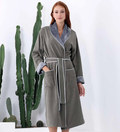 Women’s Plush Microfiber Spa Robe – Soft Cozy Bathrobe for Home, Spa & Relaxation