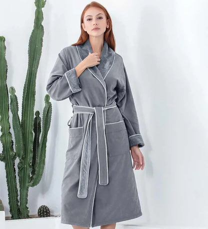 Women’s Plush Microfiber Spa Robe – Soft Cozy Bathrobe for Home, Spa & Relaxation