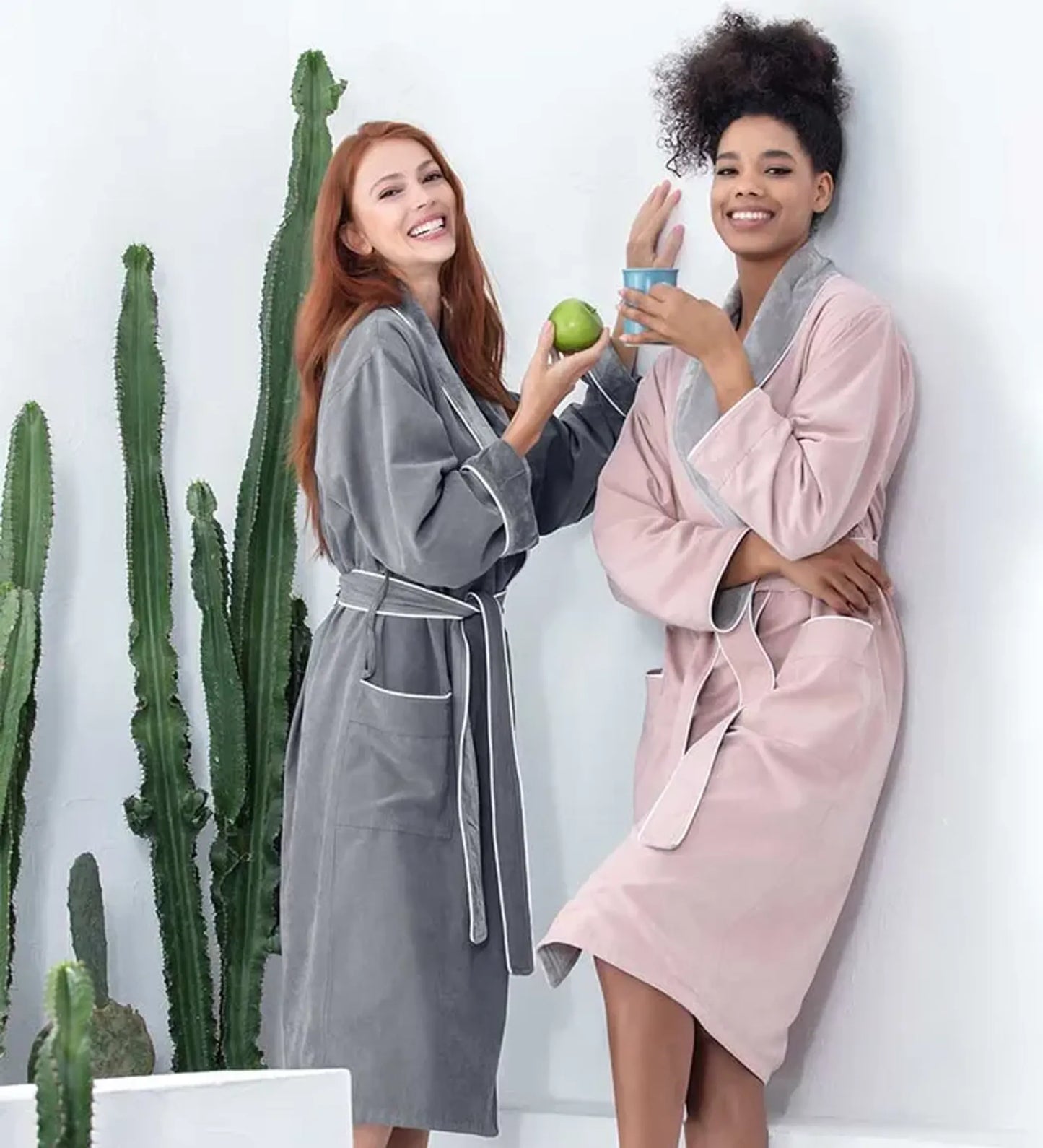 Women’s Plush Microfiber Spa Robe – Soft Cozy Bathrobe for Home, Spa & Relaxation