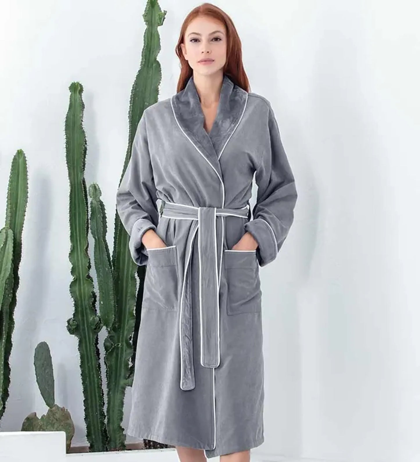 Women’s Plush Microfiber Spa Robe – Soft Cozy Bathrobe for Home, Spa & Relaxation