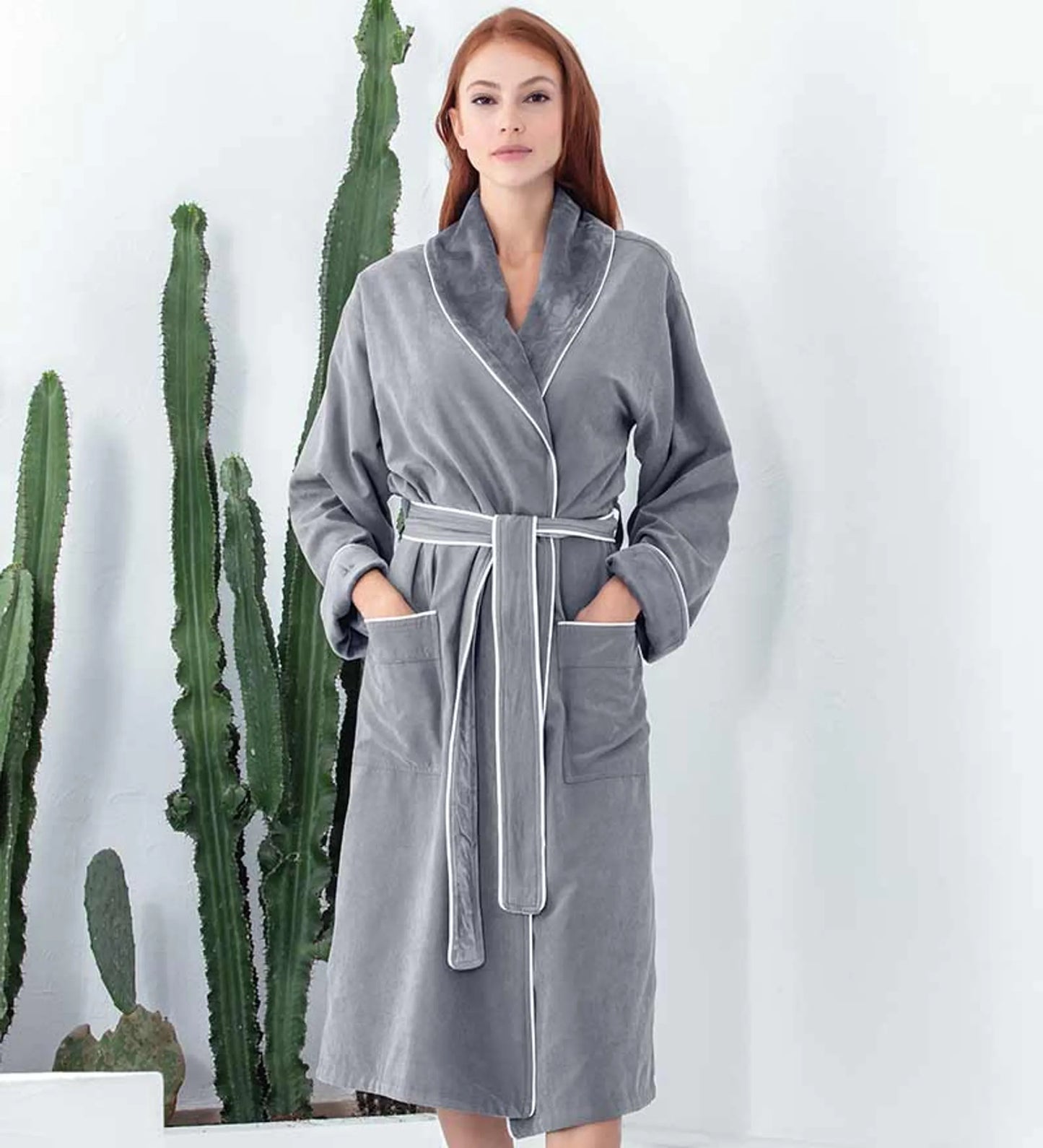 Women’s Plush Microfiber Spa Robe – Soft Cozy Bathrobe for Home, Spa & Relaxation