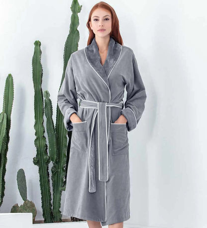 Women’s Plush Microfiber Spa Robe – Soft Cozy Bathrobe for Home, Spa & Relaxation