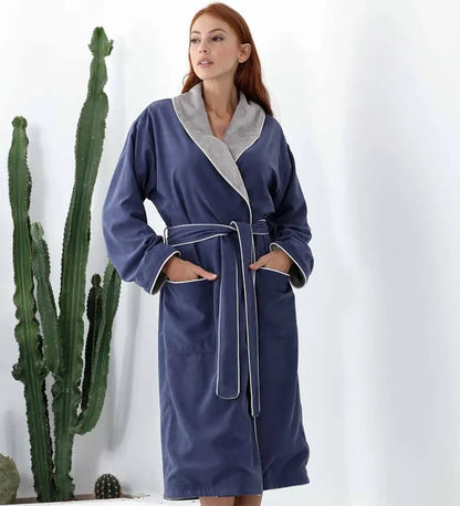 Women’s Plush Microfiber Spa Robe – Soft Cozy Bathrobe for Home, Spa & Relaxation