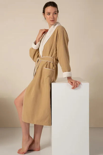 Women’s Plush Microfiber Spa Robe – Soft Cozy Bathrobe for Home, Spa & Relaxation