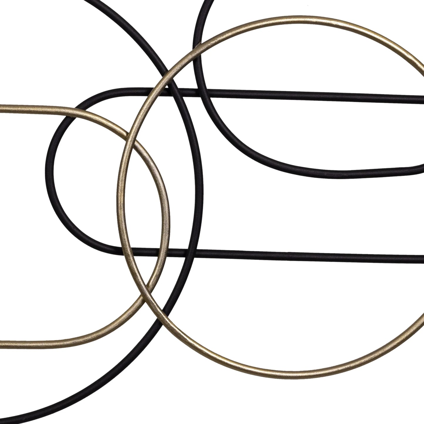 43" Black and Gold Metal Modern Abstract Hanging Dimensional Wall Sculpture – Contemporary Home Décor Accent