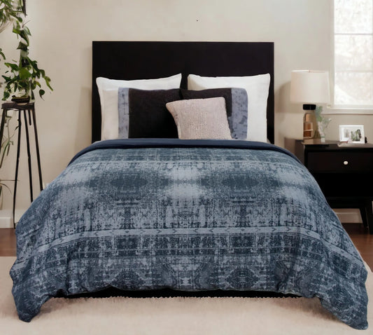 Indigo Queen 100% Cotton 300 Thread Count Washable Duvet Cover – Soft Luxury Bedding Cover for Bedroom Comfort