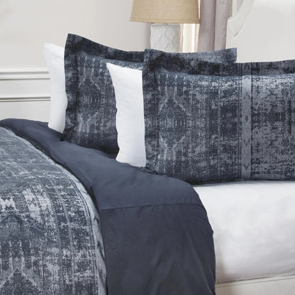 Indigo Queen 100% Cotton 300 Thread Count Washable Duvet Cover – Soft Luxury Bedding Cover for Bedroom Comfort