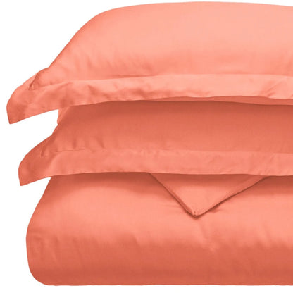 Coral King Cotton Blend 300 Thread Count Washable Duvet Cover Set – Soft Luxury Bedding Set for Bedroom Décor