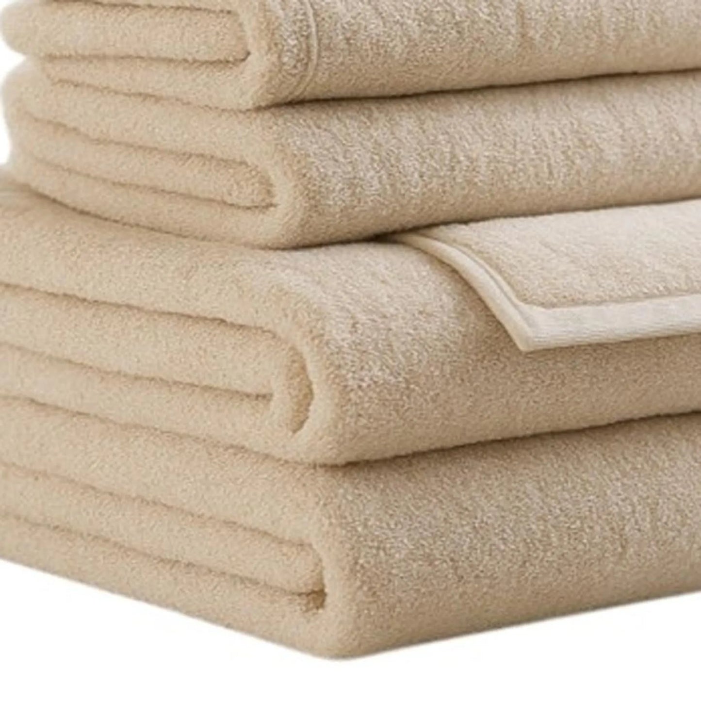 Set of Six Cotton Quick Dry Terry Cloth Towels – Soft Absorbent Bath Towels for Home, Spa & Hotel Use