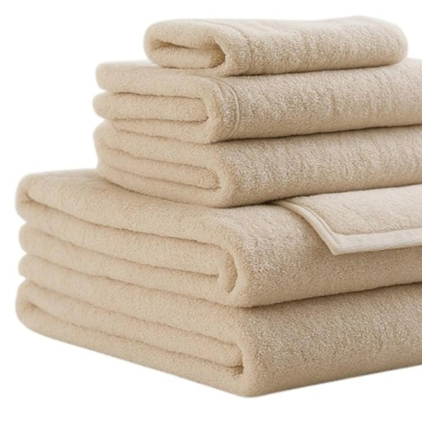 Set of Six Cotton Quick Dry Terry Cloth Towels – Soft Absorbent Bath Towels for Home, Spa & Hotel Use