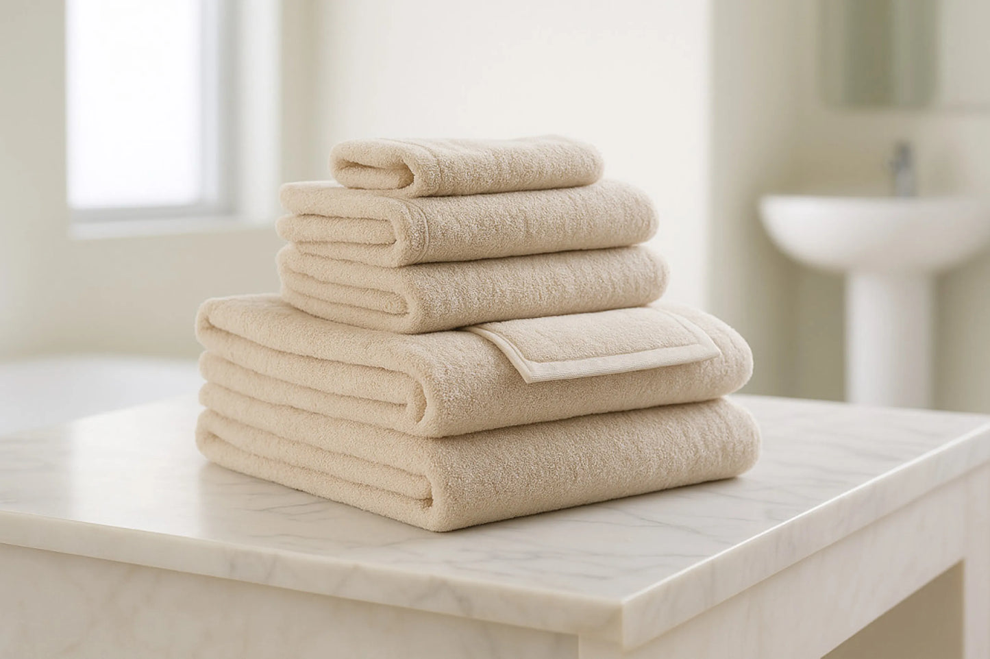Set of Six Cotton Quick Dry Terry Cloth Towels – Soft Absorbent Bath Towels for Home, Spa & Hotel Use