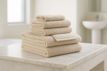 Set of Six Cotton Quick Dry Terry Cloth Towels – Soft Absorbent Bath Towels for Home, Spa & Hotel Use