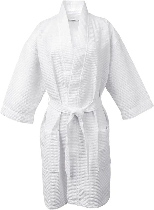 Honeycomb Waffle Kimono Robe – Soft Luxury Spa Bathrobe for Home, Hotel & Relaxation - Pack Of: 1