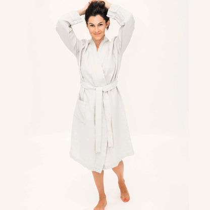 Linen Bathrobe – Lightweight Soft Spa Robe for Home, Beach & Relaxation