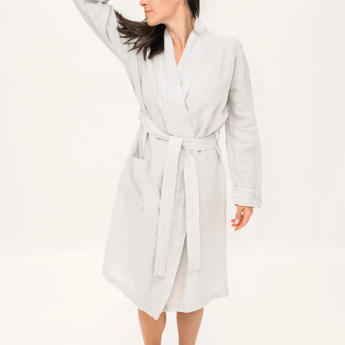 Linen Bathrobe – Lightweight Soft Spa Robe for Home, Beach & Relaxation