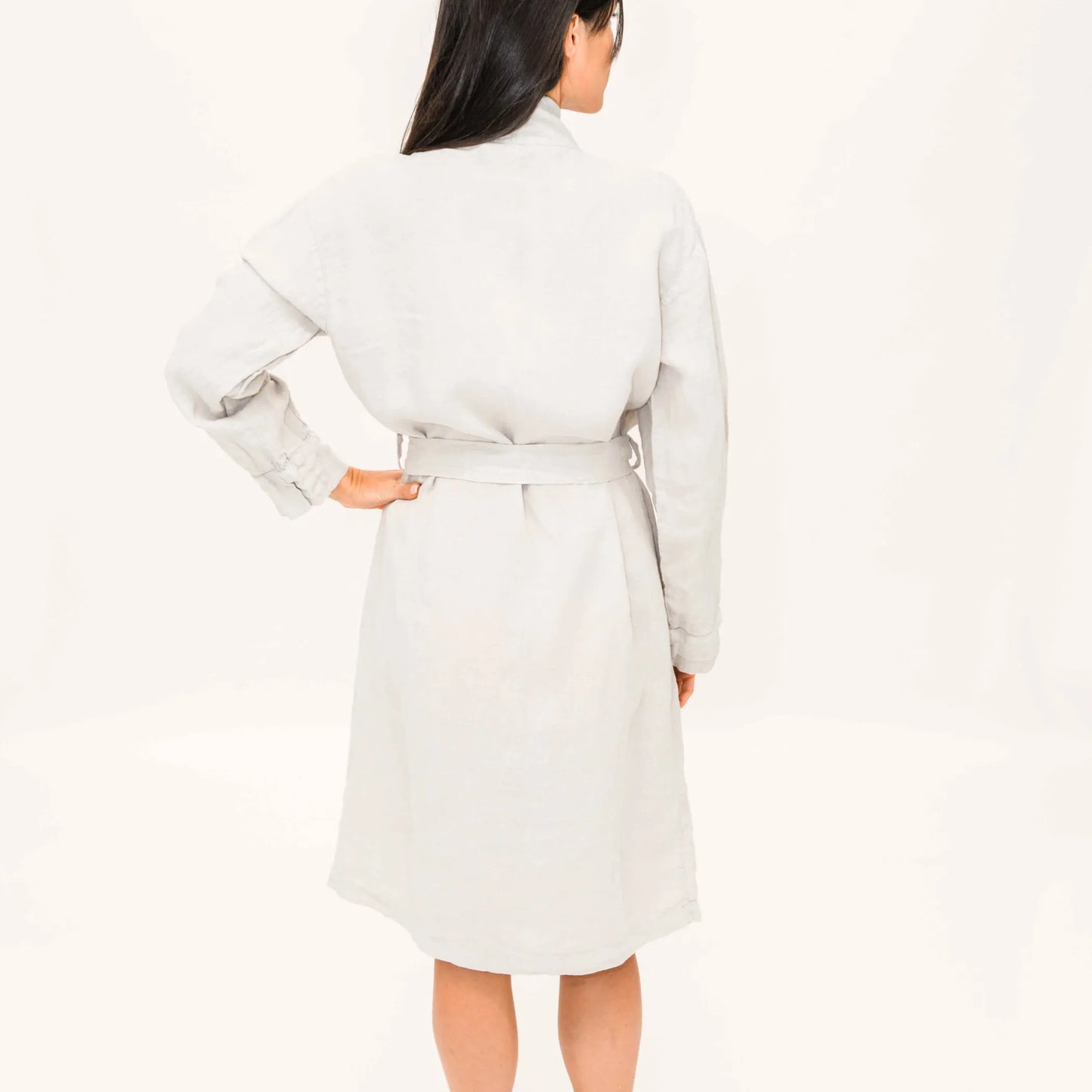 Linen Bathrobe – Lightweight Soft Spa Robe for Home, Beach & Relaxation